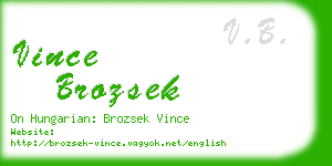 vince brozsek business card